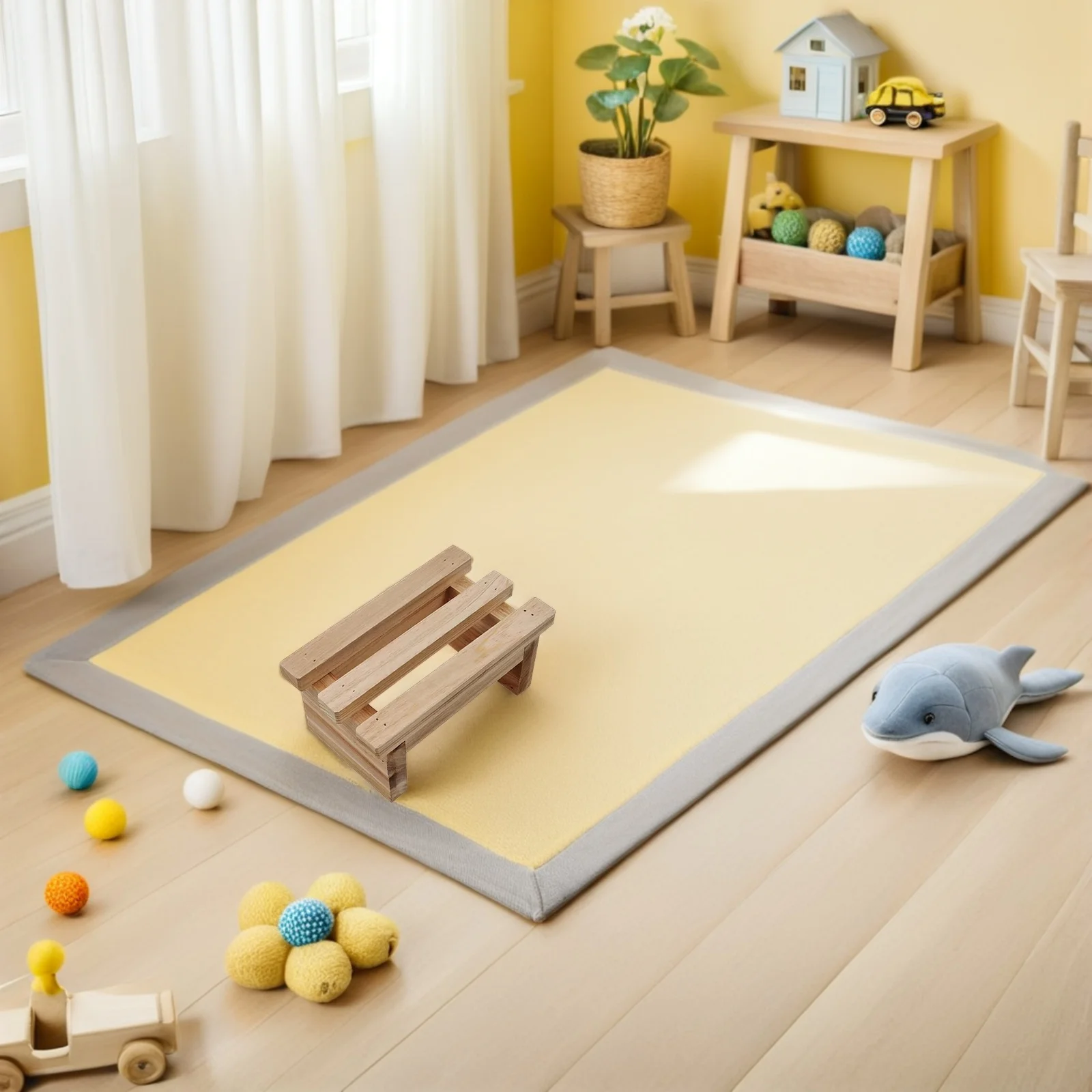 مقعد خشبي مدمج، مسند قدم صغير الحجم للحمام والمطبخ، تغيير الأحذية، مقعد خشبي، أثاث منزلي