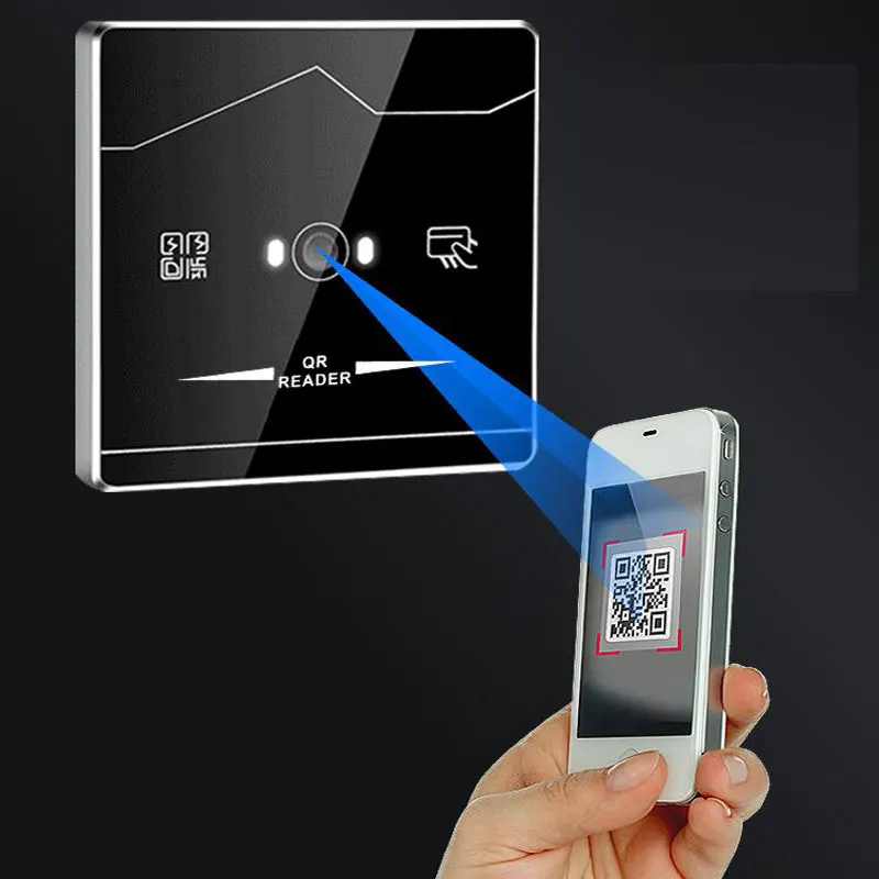 RFID Barcode 2D QR Code Reader  Support ID Card Wg26/34 /RS485/RS232/TTL Format Output Use To Connect  Access Control System