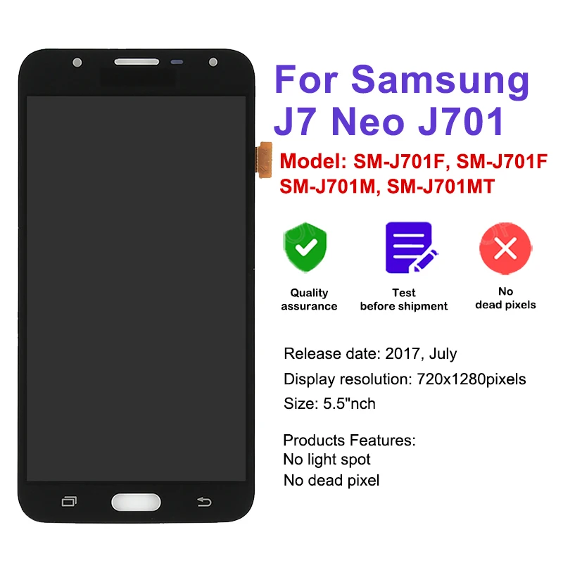 For Samsung Galaxy J7 Neo J701 J701F LCD Display Touch Screen J7 Nxt J7 Core J701M Digitizer Assembly Replacement Phone Repair