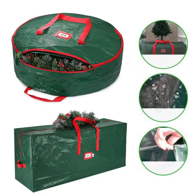 BIG Green Waterproof Furniture Cushion Storage pe Bag Christmas Trees Storage Bags Protective Garden Bag Packs Sacks Pouch Case