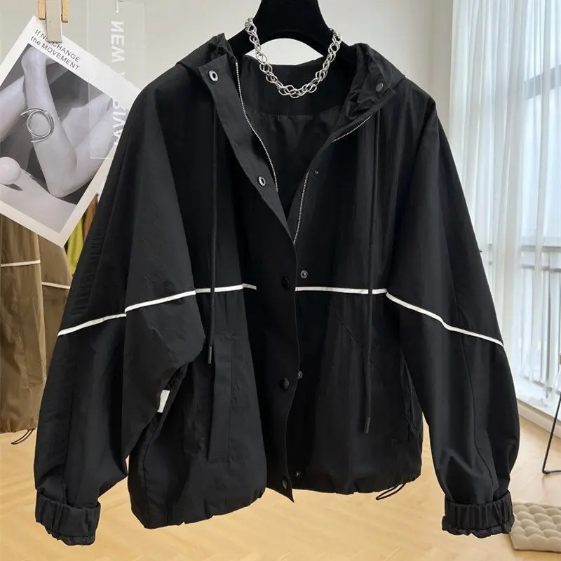 Solid Basic Jackets All-match Streetwear Zippers Pocket Korean Style Stylish Minimalist Students Female Hooded Outwear Popular