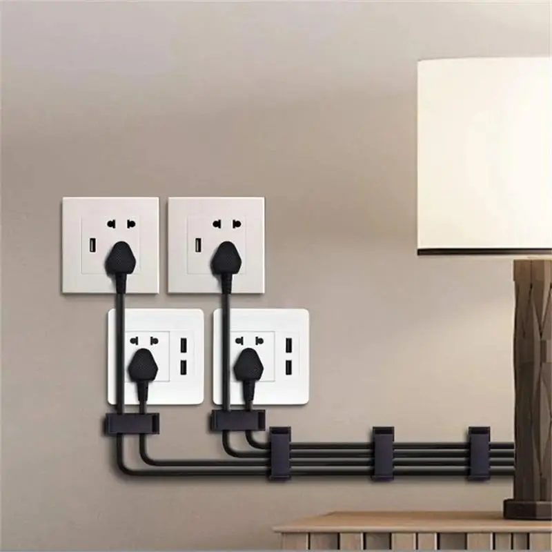 10pcs Self Adhesive Cable Organizer Cable Management Clips Wire Clip Cord Holder for TV PC Ethernet Cable under Desk Home Office - view 5