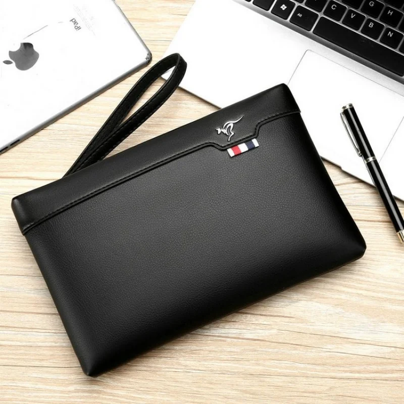 Men Multi-Function Mini Clutches Pu Leather Double Layer Zipper Phone Card Bag Classic Casual All-Match Daily Regular Clutches