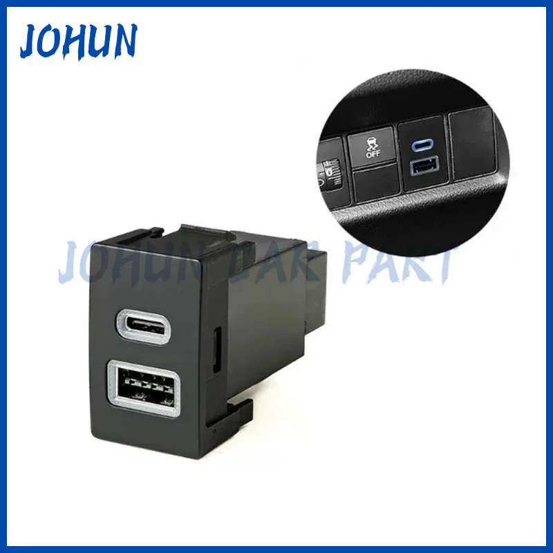 Quick Car Charger Dual USB QC3.0 Type C PD Interface Socket Auto Phone Fast Charging Adapter Button For Honda CRV BREEZE Civic