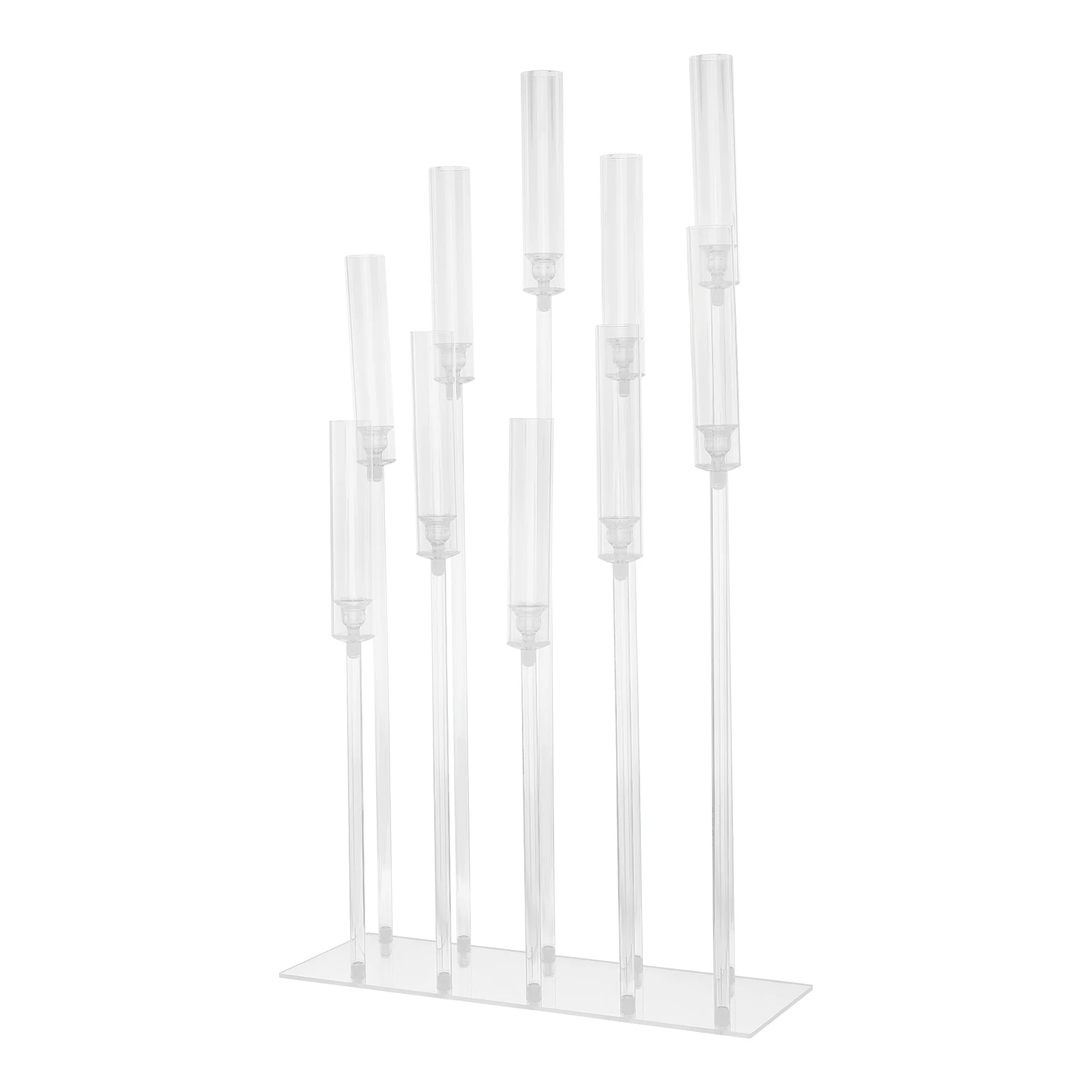 4Pcs Acrylic Candle Holders for Electronic Candles Only, 10 Arms Clear Candlestick Holder for Dating, Wedding, Party Deco