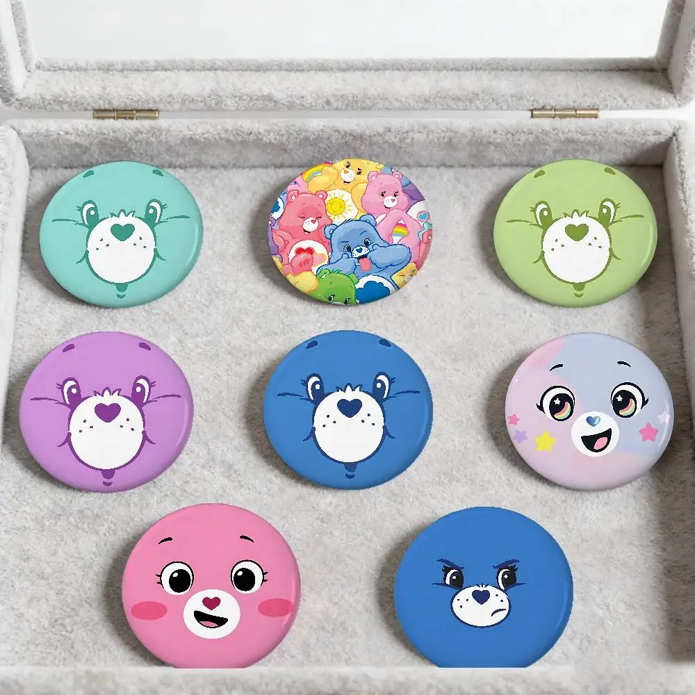 Cute C-Care B-Bears Badges Peripheral Lapel Pins Tinplate Round Brooch For Shoulder Bag Accessories Souvenir Gifts