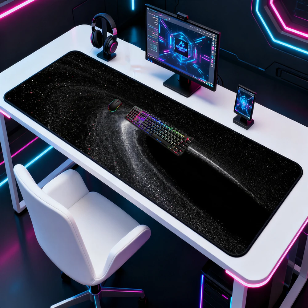 Space Galaxy Mouse Pad Large Gaming Mouse Pad 1400x600 1600x600 White 5mm Cosmic Black Deskmat Mousepad Universe Setup Giant Pad