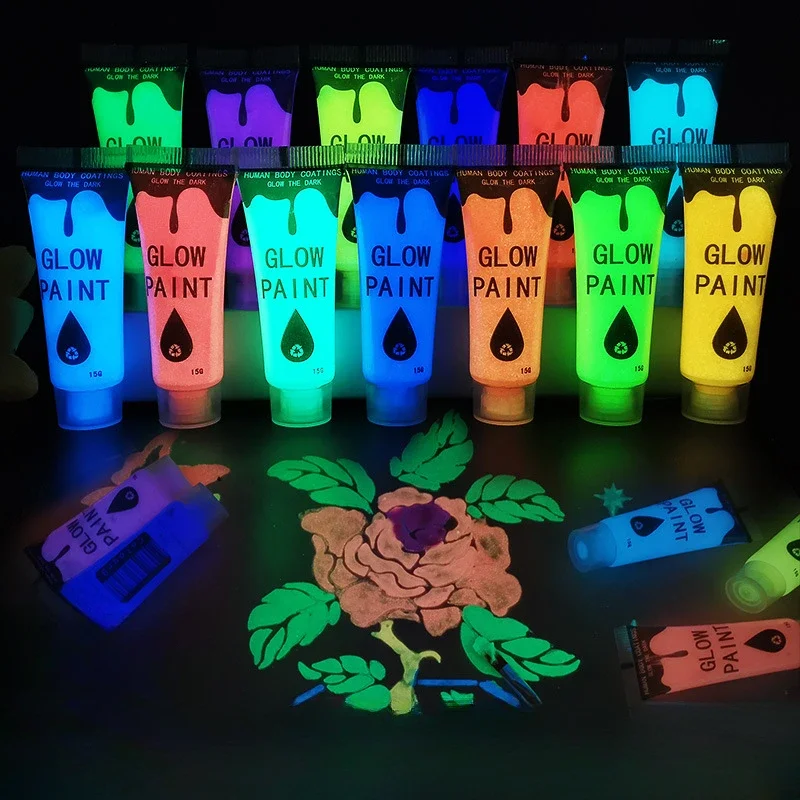 Ultra Bright Luminous Paint Luminous Powder Fluorescent  Acrylic Pigment Hand Drawn Graffiti Student Hand Drawn DIY Wall Pigment