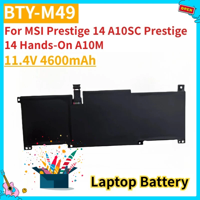 

Новая сменная батарея для ноутбука BTY-M49 11,4 В 4600 мАч для MSI Prestige 14 A10SC Prestige 14 Hands-On A10M