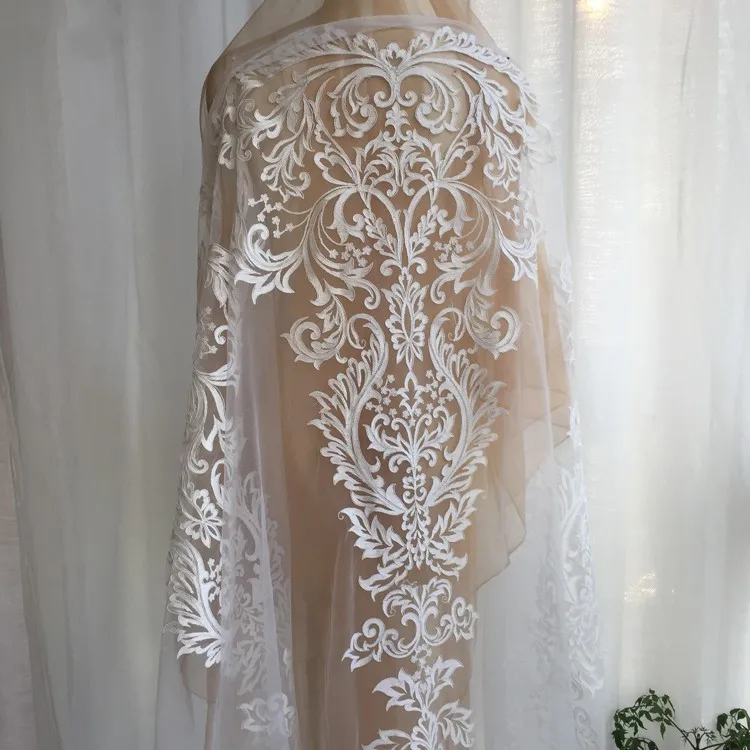 Large Lace Applique Border Embroidery, Wedding Dress, Handmade DIY Accessories, Material RS2473, 96*59.5cm