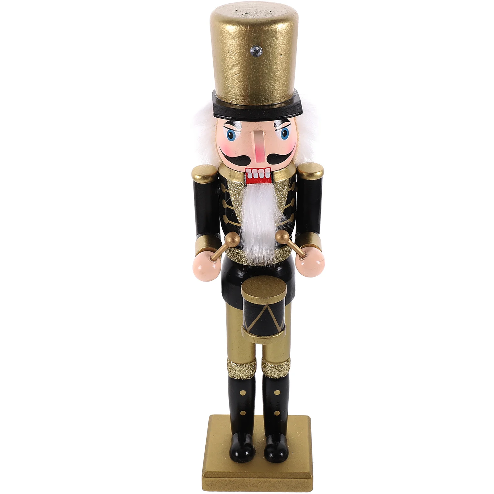 

Wooden Christmas Nutcracker Figure Desktop Xmas Ornament Festive Holiday Decor for Room Coffee Shop Display Xmas Table Ornament
