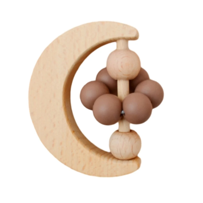 Moon shaped Teething Aid for Infants Natural & Silicone Teether for Babies