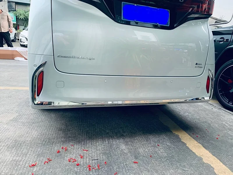 Stainless Steel Rear Bumper Fog Light Cover Trim Decoration Bezel Frame Styling Garnish For Toyota Alphard 40 Series 2023 2024