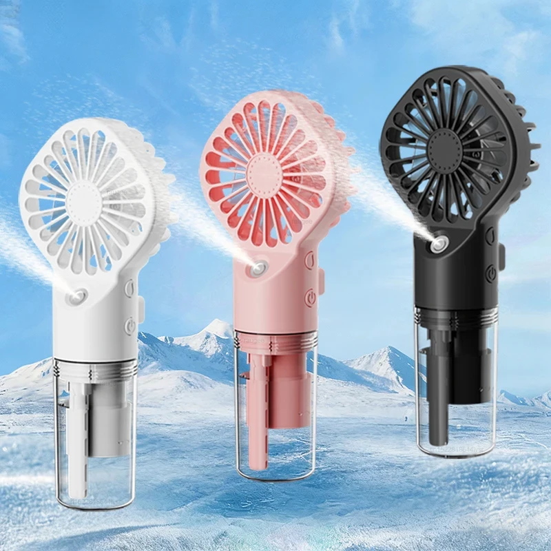 Portable USB Rechargeable Handheld Fan with Humidifier Mist Spray Mini Pocket Fan for Home Office Travel Personal Cooling
