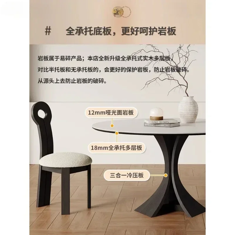 

Cheap And high quality Pure White Stone Plate Dining Table French RetroHot Sales