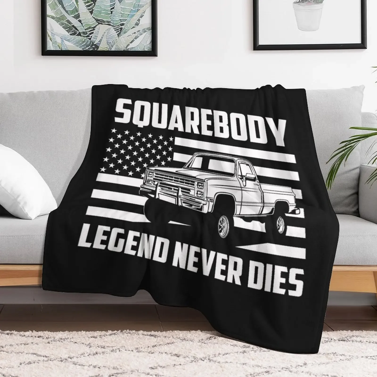 Squarebody Legend Never Dies Classic Square Body Pickup Truck Throw Blanket Spring Fall Cozy Throw Blanket for Couch