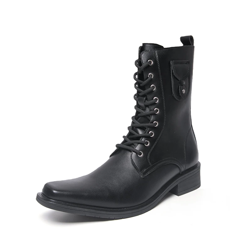 Autumn Winter High Top Leather Shoes for Men Warm Comfortable Casual Business Ankle Boots Durable Classic Fashion Footwear