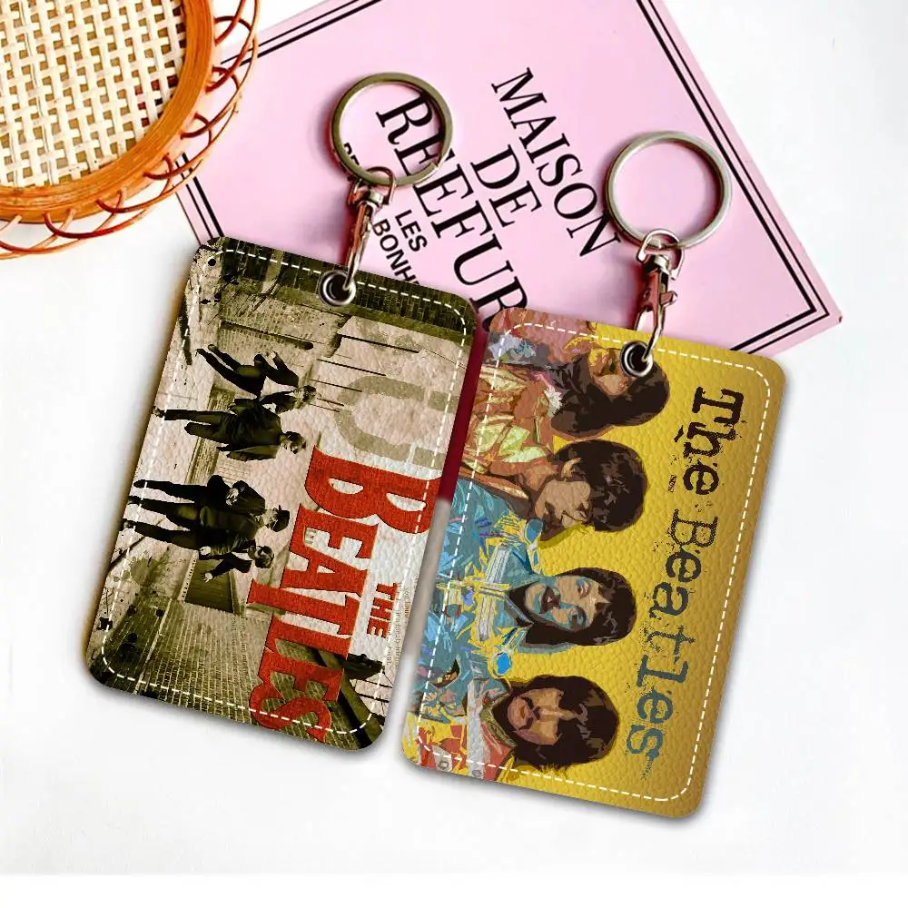 Llavero Porta Tarjetas de Crédito, Tarjeta de Autobús, Llavero con Anilla para Llaves, Porta Tarjetas de Acceso, Porta Tarjetas de Identificación, Llavero con Acceso para Fanáticos de The Beatles