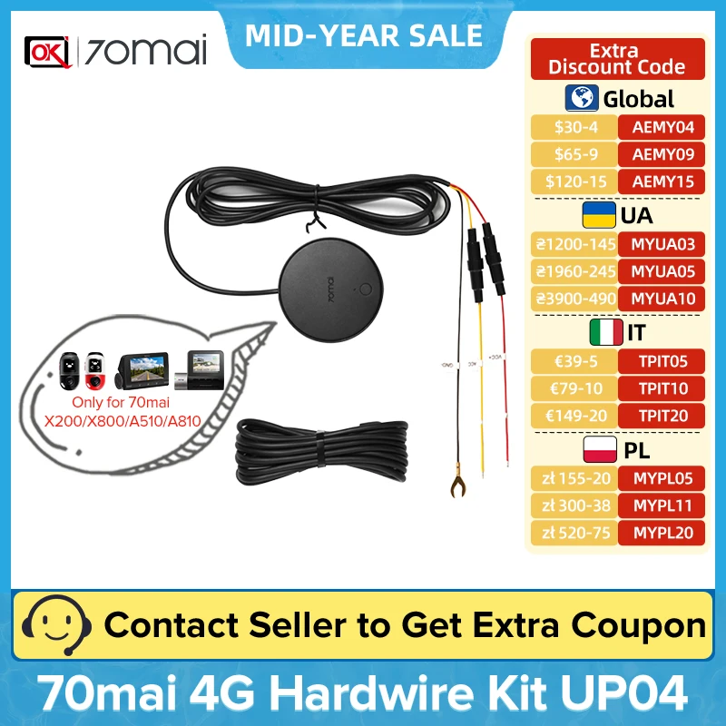 70mai 4G Hardwire Kit UP04 Only for 70mai Dash Cam Omni X200