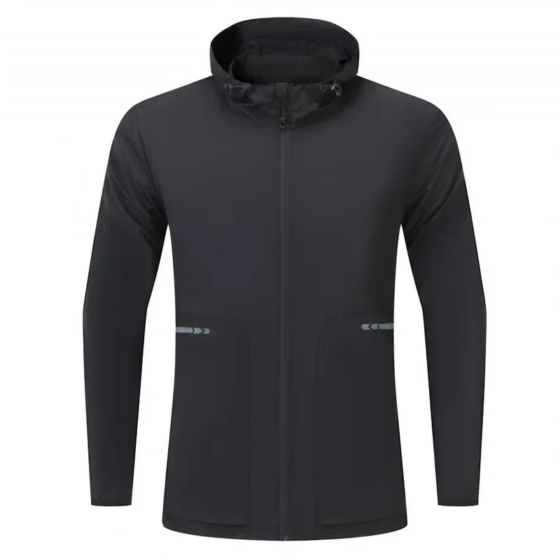 Men's Sports and Leisure Slim Jacket Outdoor Training Running Sweatshirts Hooded Simple Hundred Running Long-sleeved T-shirt