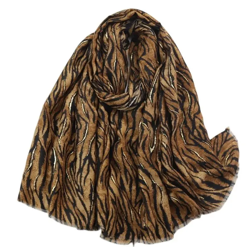 2024 Winter Thick Viscose Scarves Women Sexy Leopard Zebra Fringe Shawls And Wraps Pashmina Stole Bufandas Muslim Sjaal 180*90Cm