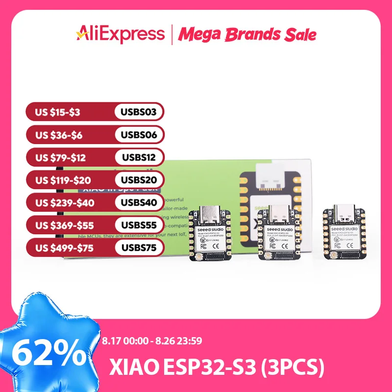 �y�Z�[�����zXIAO-ESP32S3�f���A���R�A�o�b�e���[�[�d�p�b�N,2.4GHz,wi-fi,ble 5.0,�T�|�[�g,�d�͌����ƖL�x�ȃC���^�[�t�F�C�X,���z�I,3��