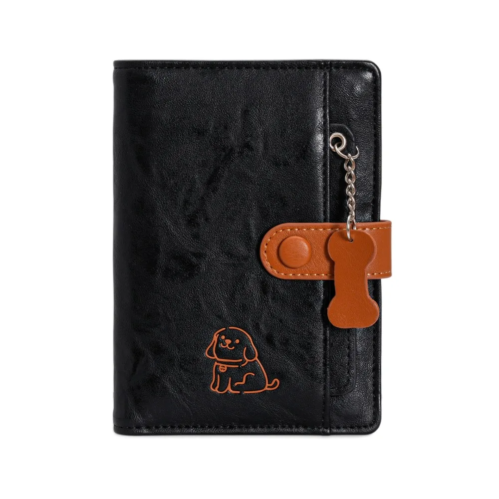 

Creative Card Holder PU Passport Bag Cute Puppy Passport Cover Passport Clip Ticket Holder Card Case Card Storage Bag Women