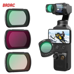 BRDRC Pocket 4 Black Mist Lens Filters Set for DJI Osmo Pocket 3 Magnetic Design Star 8X/LPR Wide-angle Photography Filter