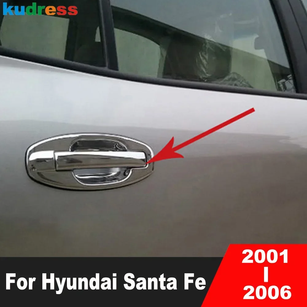 

For Hyundai Santa Fe 2001 2002 2003 2001 2005 2006 Chrome Door Handle Cover Trim Side Door Handles Bowl Covers Car Accessories