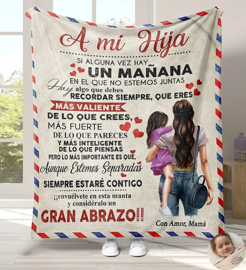 Flannel Blanket To My Daughter Son Granddaughter From Mom Dad Spanish Version Sofa Throw Blanket Best Birthday 's Day Gifts