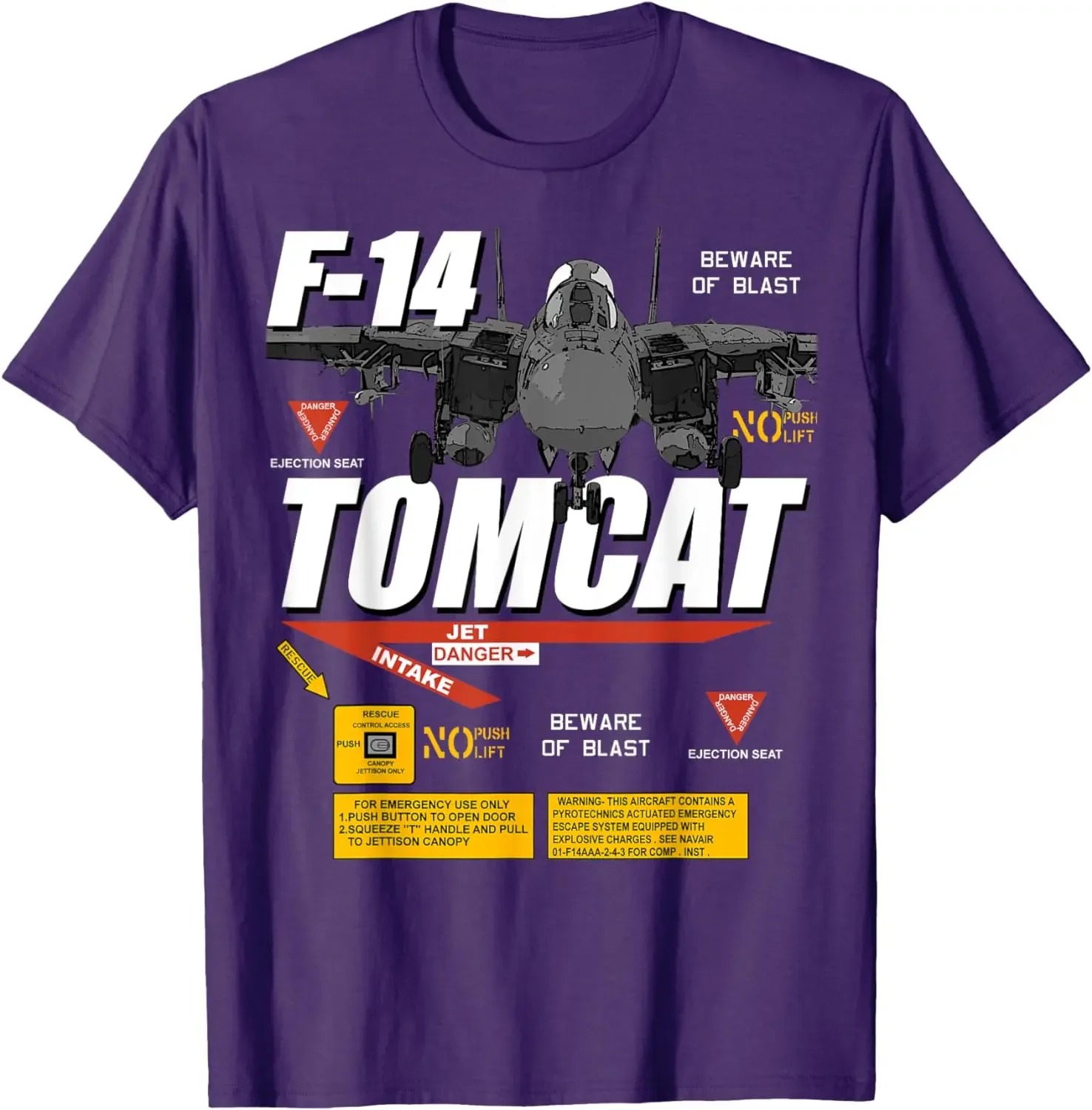 F-14 Tomcat Naval Fighter Jet Diagram Graphic T-Shirt 100% Cotton O-Neck Summer Short Sleeve Casual Mens T-shirt Size S-3XL