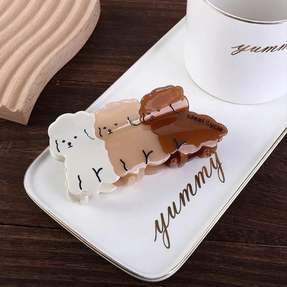 Doux élastique pour queue de cheval Ins pour les filles grande épingle à cheveux lettre acétate chien griffe de cheveux chiot chien coréen requin pince femmes pince à cheveux