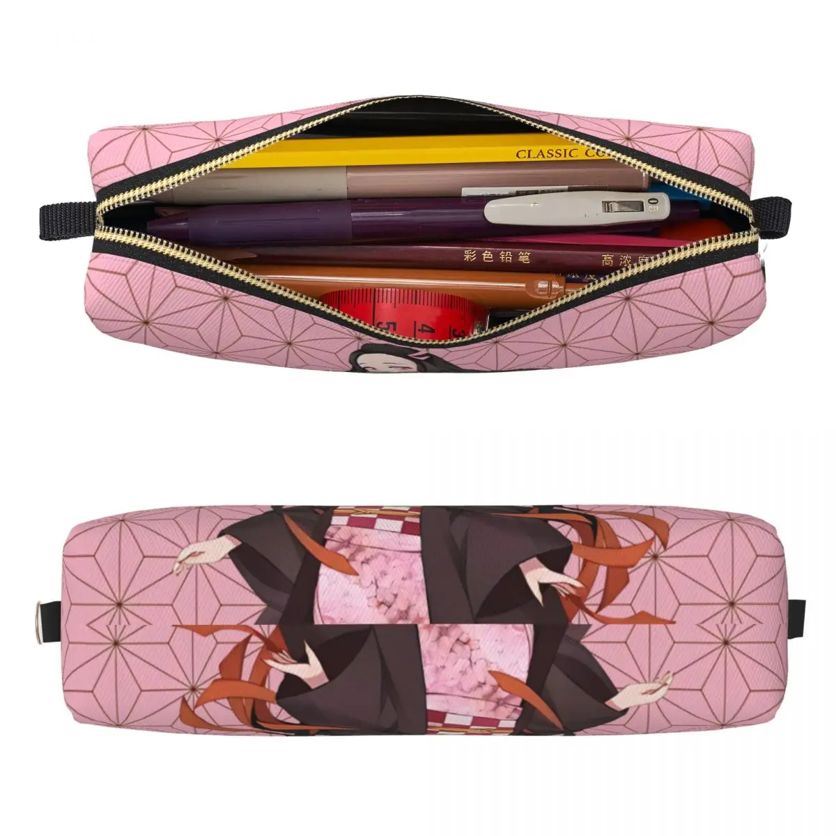 شيطان القاتل مقلمة جديدة النساء لطيف Nezuko حامل قلم أكياس طالب تخزين كبير مكتب هدية pencelcases