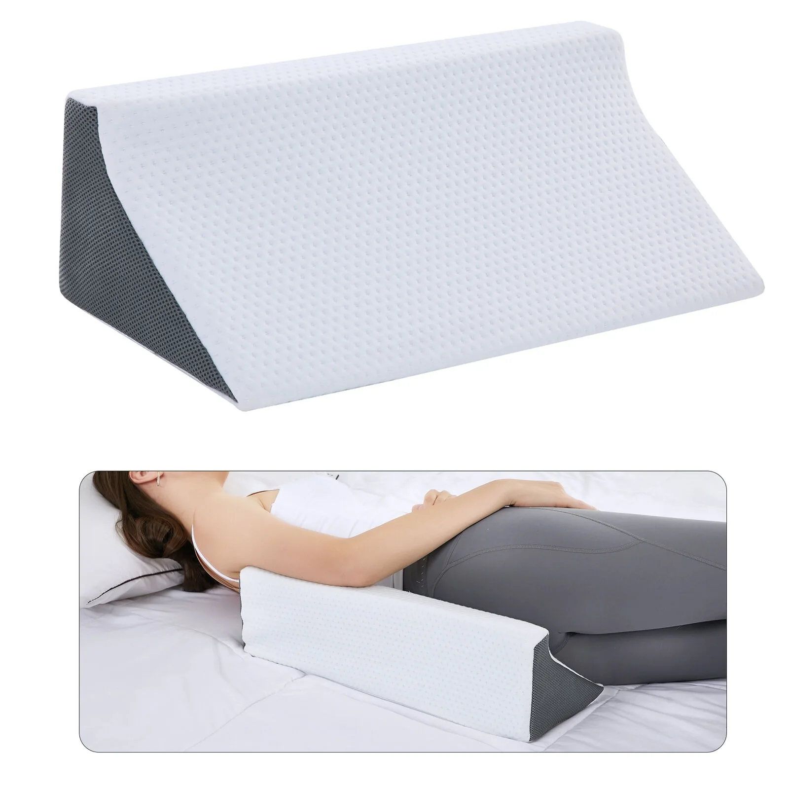 US 20*10*6 inch Memory Foam Wedge Pillow with Washable Protector & Cooling Sleep Pillow-