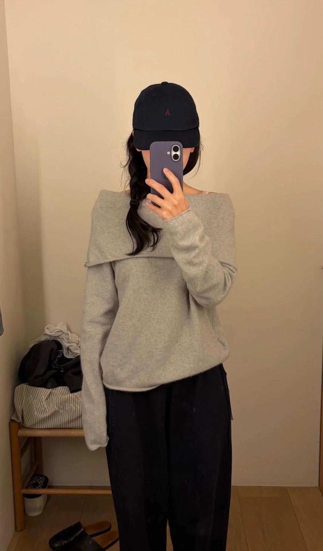 

PREON Autumn Winter New Sle Thin Wool Casual One oulder Knitted Top Monoha Commute Sle Loose Fit Long Sve Crew Ne