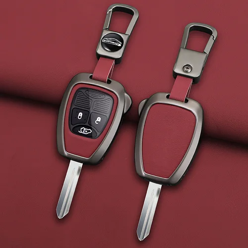 Imagen 1 del producto Funda de aleación de Zinc para llave de coche, accesorios para Jeep Wrangler Jk Commander Grand Cherokee Chrysler Pacifica Aspen 300 Dodge Caravan