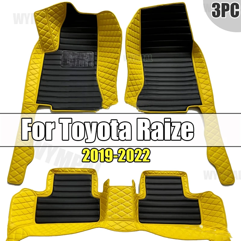 Custom Automotive Car Floor Mats For Toyota Raize 2019 2020 2021 2022 Auto Luxury Leather Men Women Car Mats Full Coverage