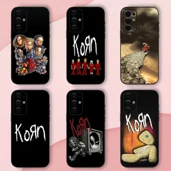 K-Korn Rock Band Phone Case For Samsung S24,S21,S22,S23,S30,Ultra,S20,Plus,Fe,Lite,Note,10,9,5G Black Soft Shell