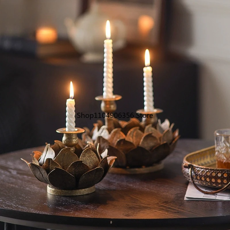 

Подставка для свечей Zen Lotus - уникальное креативное украшение, ручная работа, подставка для свечей в винтажном стиле, ретро-декор.