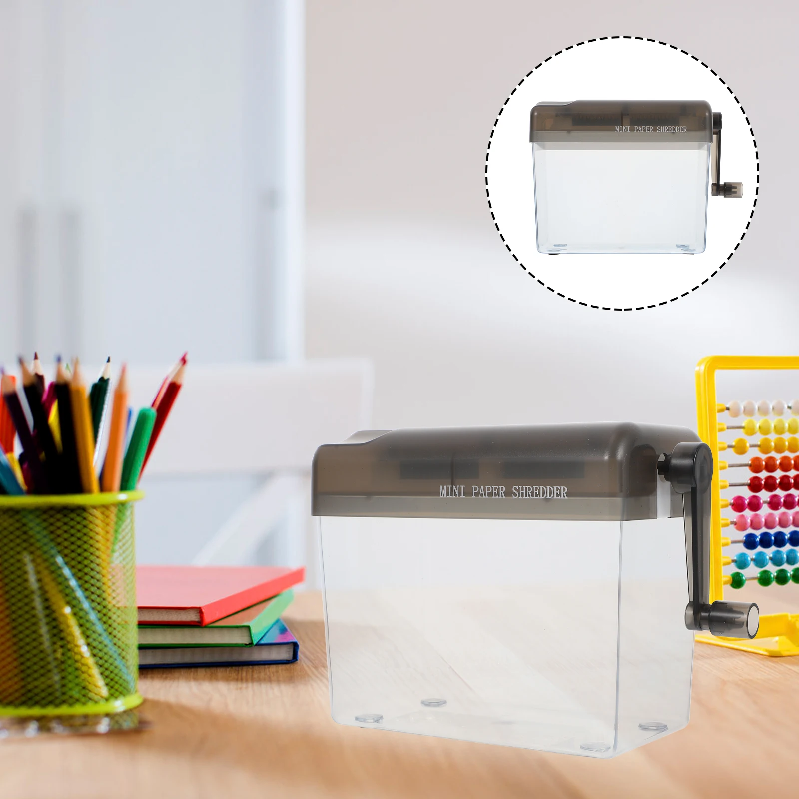 

1pc Manual Shredder Hand Operated Mini Paper Document Home Office Use Black Lightweight Portable High Quality
