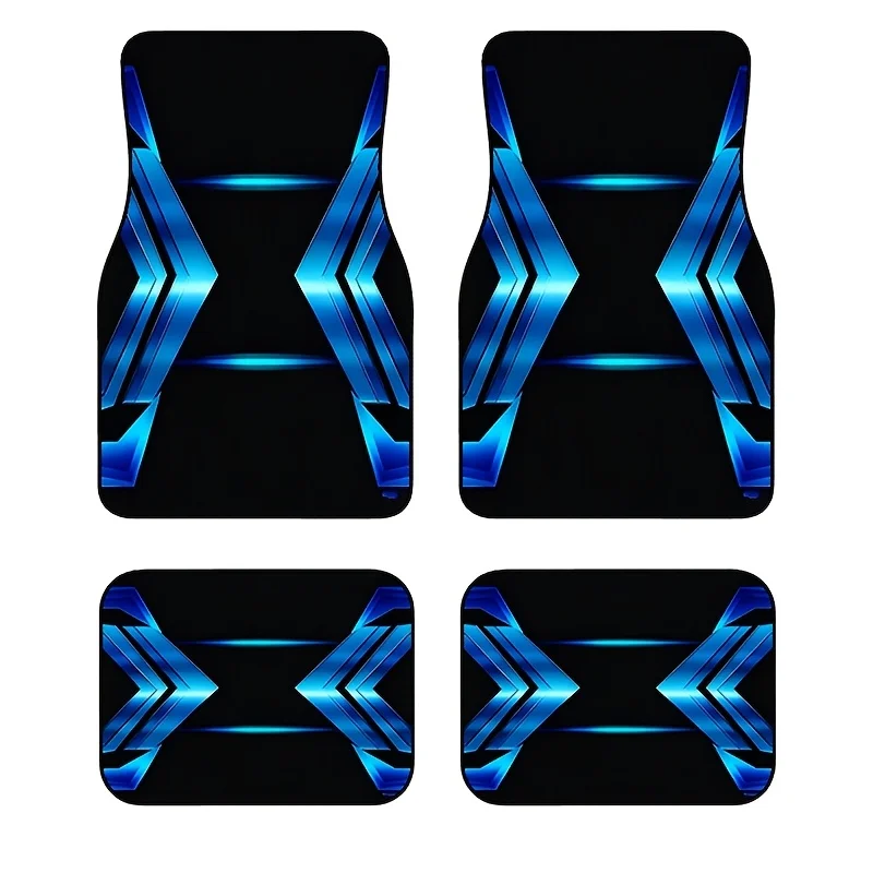 4pcs Geometric Car Floor Mats, Trendy And Unique Car Pedal Pads For Cars, Trucks, And SUVs- Perfect Gift For Family Or Friends O 4