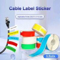 12*109mm Cable Thermal Label Stickers Adhesive Roll Printable Sticker Tape Paper Wire Network Identification For D30 P11 P15