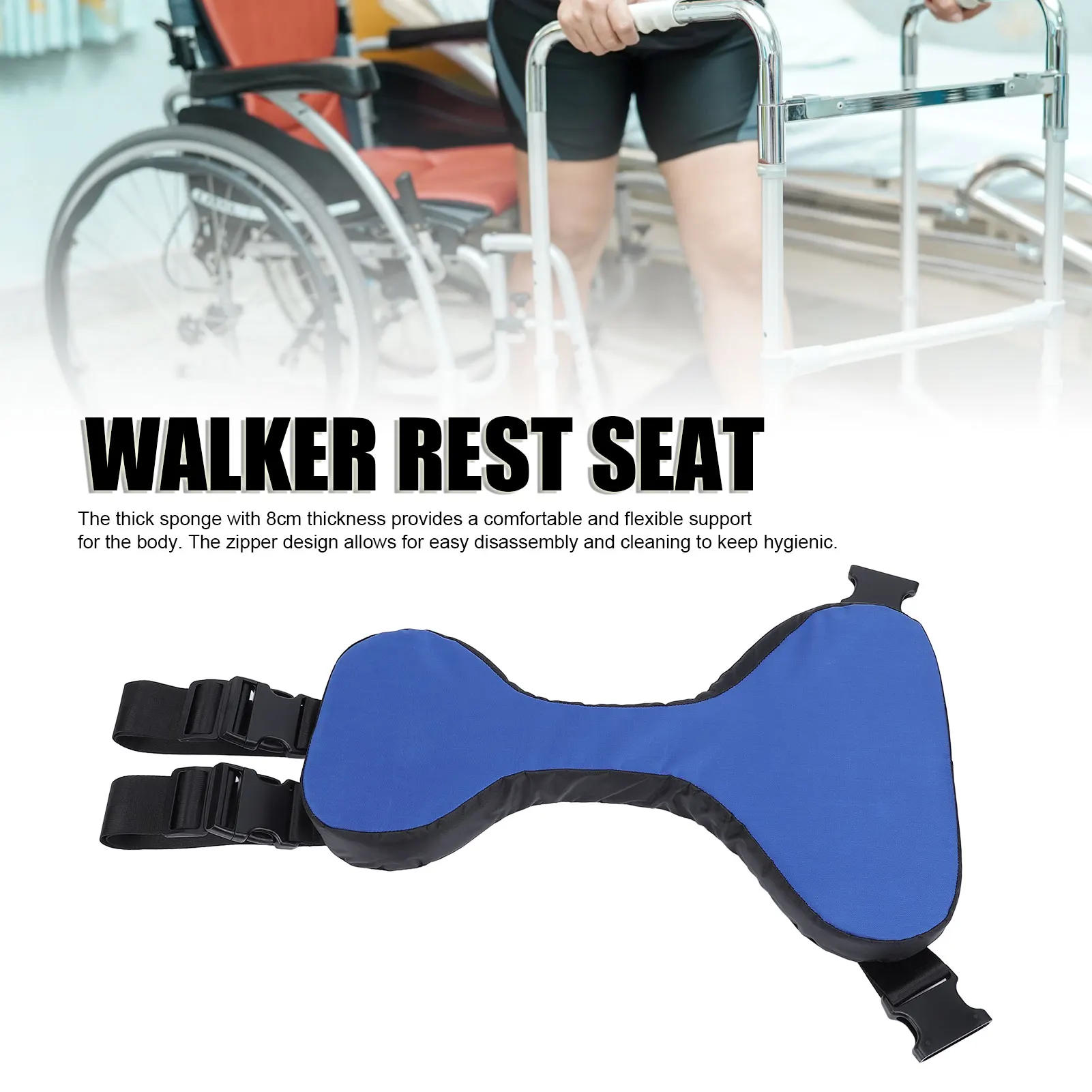 Attachable Seat for Folding Walker Rest Seat Easy Installation Replacement Accessory Walking AIDS Protective Seat Cushions