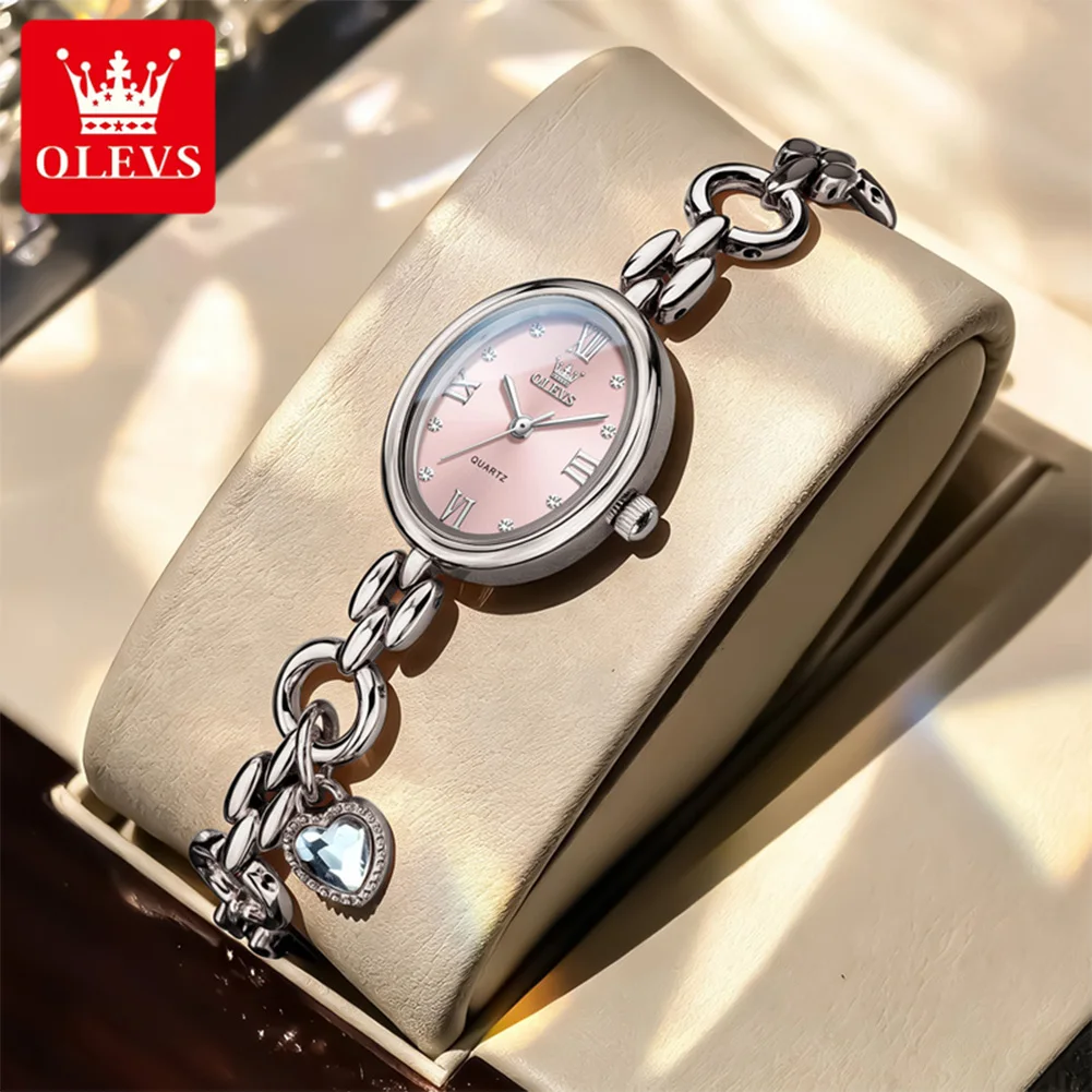 OLEVS 5702 Luxury Women Quartz Watch 30m Waterproof Elegant Stainless Steel Ladies Fashion Bracelet Wristwatch