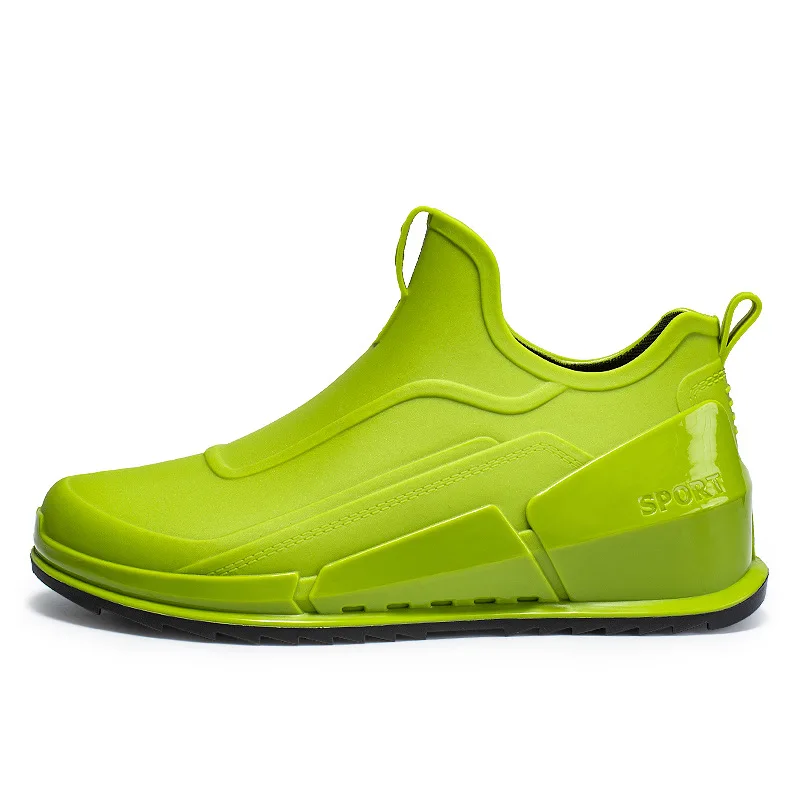 Modne buty przeciwdeszczowe dla mężczyzn wodoodporny PVC Slip on Shoes Outdoor Casual wędkarstwo praca wygodne obuwie męskie Botas De Lluvia