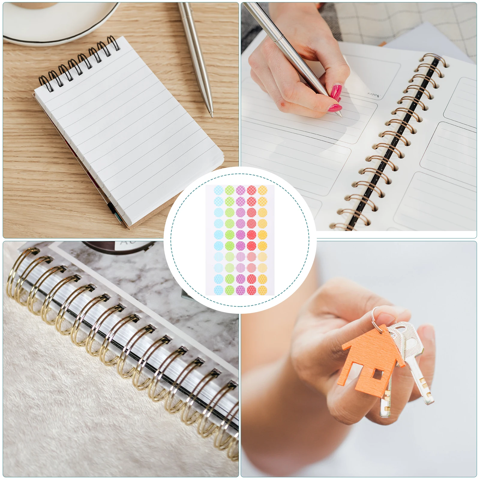 

300 Pieces Hole Punch Reinforcements 6.5mm Inner 13mm Outer Paper Hole Stickers Repair Loose Leaf Pages Decorative Practical