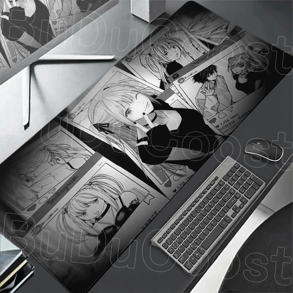 Kawaii Misa Amane Laptop Office Deskmat Washable Gamer Keyboard Carpet XXL Manga Death Note Anti-slip Rubber Mouse Pad Boy Gifts