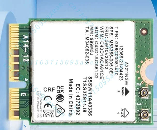 For Intel AX211 Wi-Fi 6E Wireless Card M.2 2230 CNVio2 for 12th Gen CPU Laptop Notebook Bluetooth 5.3