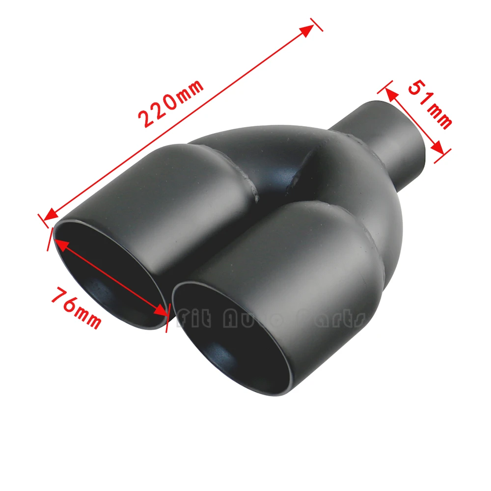 51mm Exhaust Tail end tip 76mm slant outlet Muffler tailpipe apply to Universal Car