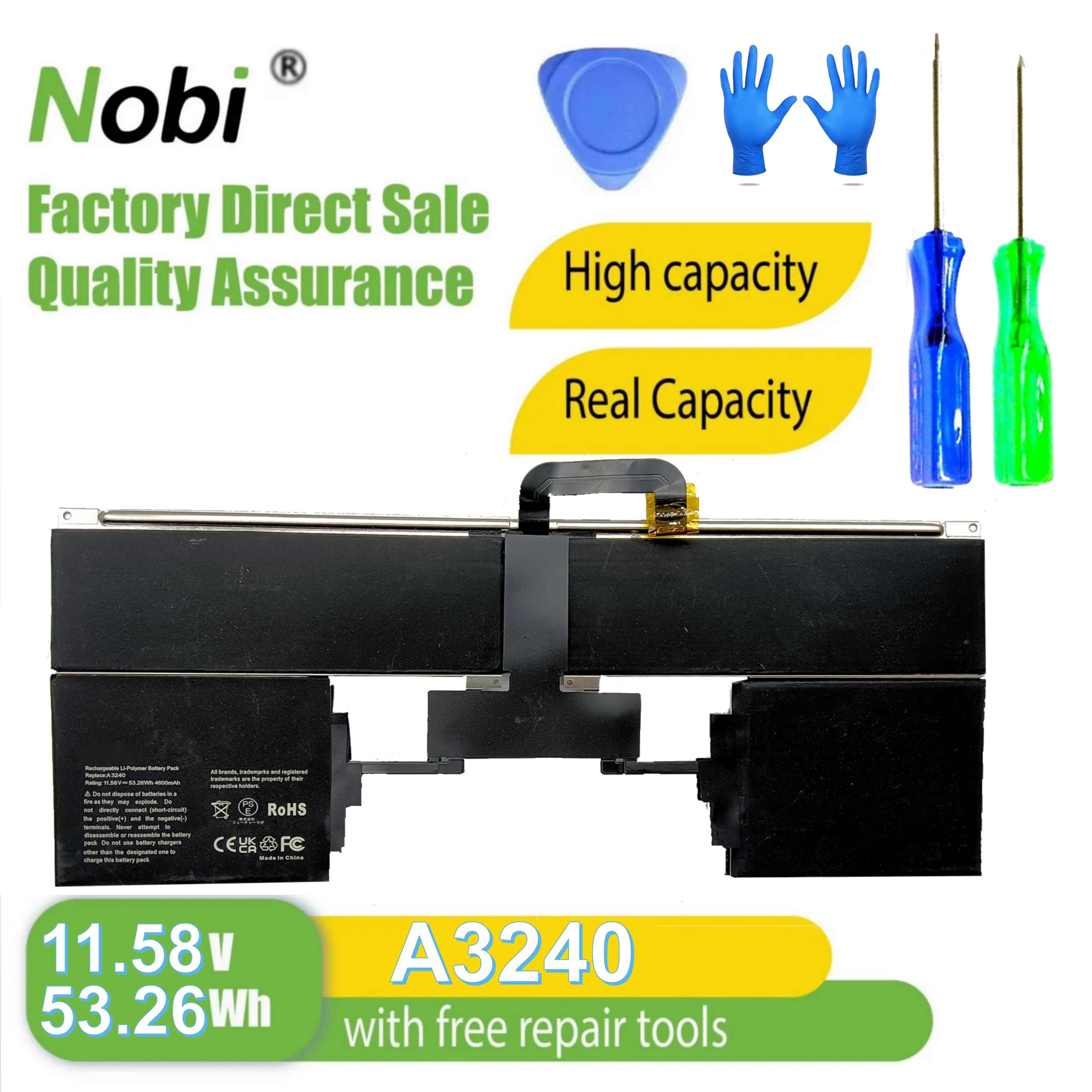 

Nobi A3240 A3113 A2669 A2681 battery for MacBook AIR 13" M2 2022 A2681 661-26150 MLY33LL/A MLY43LL/A MLXX3LL/A MLXW3LL/A series